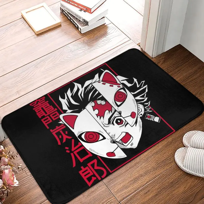 Demon Slayer Kimetsu No Yaiba Front Door Mat Anti-Slip Absorbent Kamado Tanjirou Doormat Floor Bathroom Entrance Rug Carpet