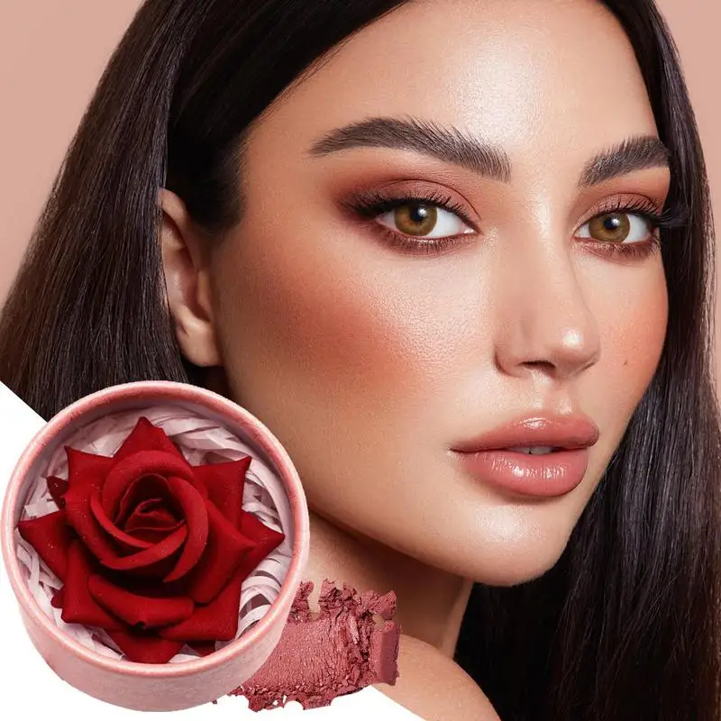 Fard a doppio sfumatura in polvere fine Fard rosa Tinta naturale opaca per guance Illumina il viso Rosso Contouring per il viso Cosmetici Fard in polvere