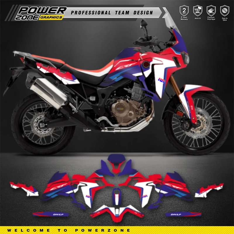 PowerZone Custom Team Graphics Backgrounds Decals Stickers Kit For Honda AFRICA TWIN CRF1000L 006