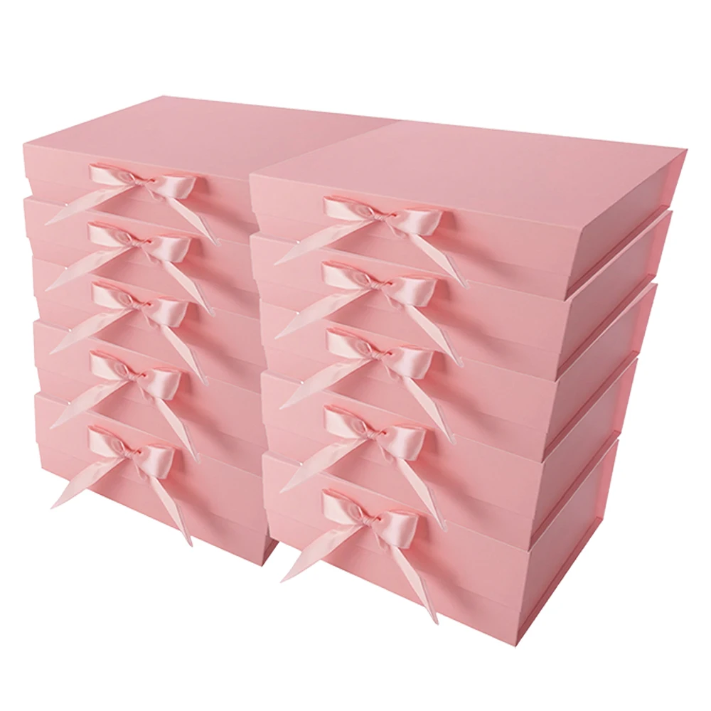 Caja de Regalo de 10 Piezas, Caja de Embalaje Plegable Magnética con Diseño de Mariposa y Nudo, en Varios Colores, para Fiestas de Cumpleaños, con Tapa Abatible