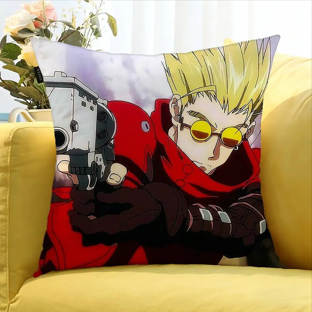 Trigun-N Vash the Stampede   Various Sizes Square Pillow Case For Car Home Bedchamber Decor