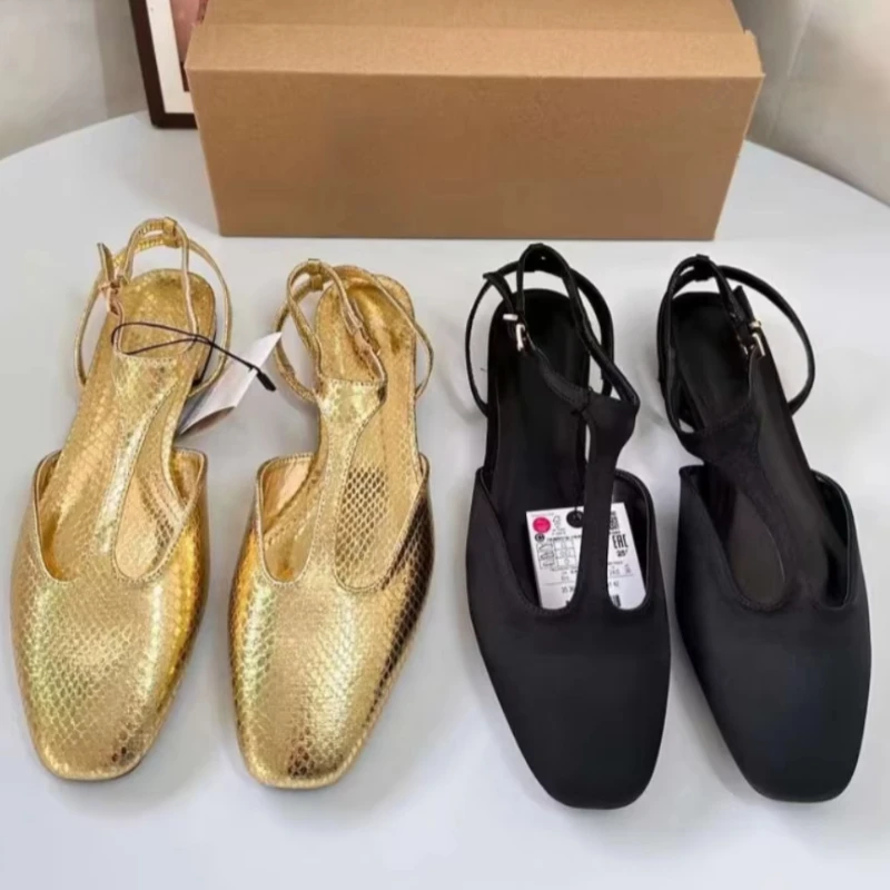 Women\'s Mary Jane Shoes Butterfly Bow Decoration Square Head Outside Dance Female Ballet Flats Designer 2026 Summer Footwear
