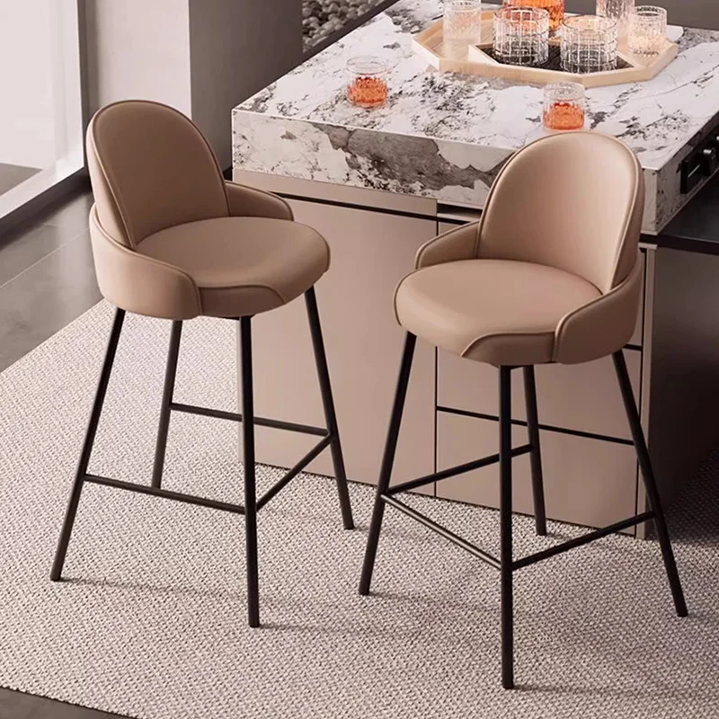 

ergonomic soft bar stools living room luxury kitchen nordic leather chair Computer Relaxing banqueta lounge suite furniture