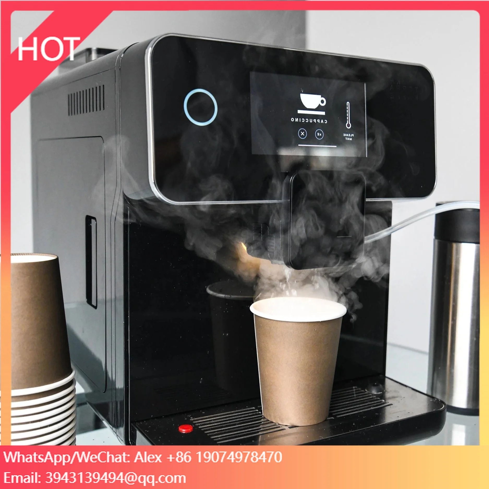 Household 19bar Electric Bean To Cup Cappuccino Fully Automatic Espresso Coffee Machine Maker For Home