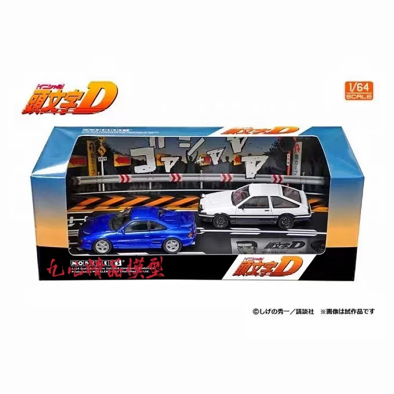 1:64 first text D Toyota MR2 SW20 Blue AE86 S14 Nakamura double car set alloy press shaft  simulation model, adult decoration