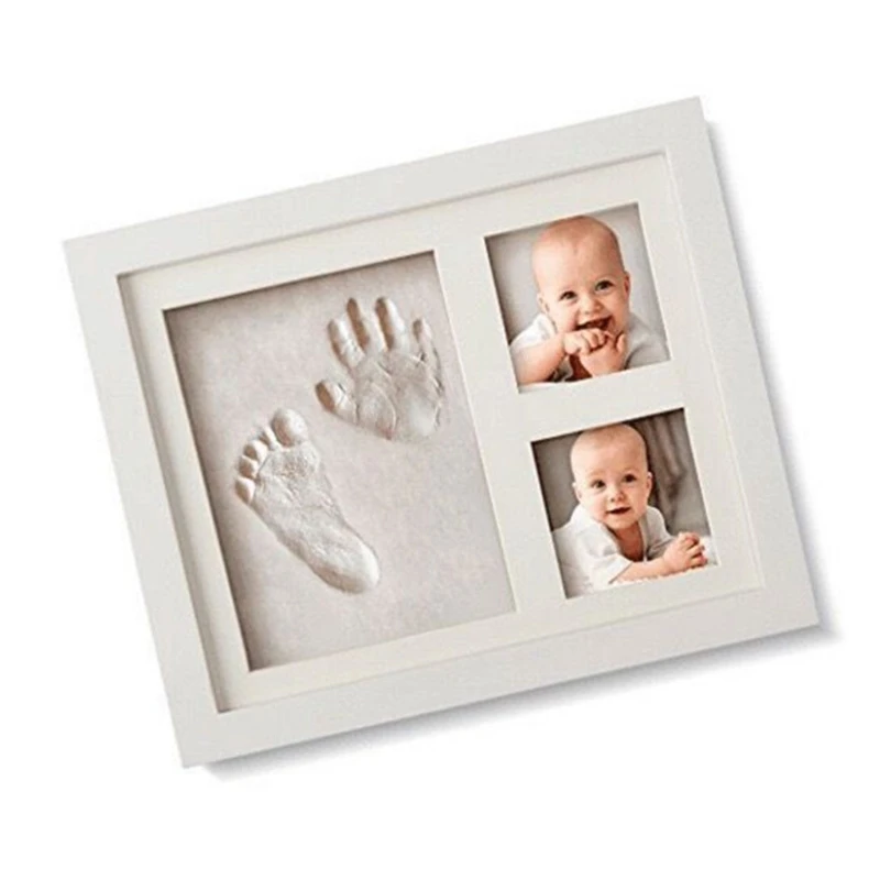 Cornice in legno con impronta mano per neonato, ornamenti per foto, regalo ricordo per compleanno del bambino