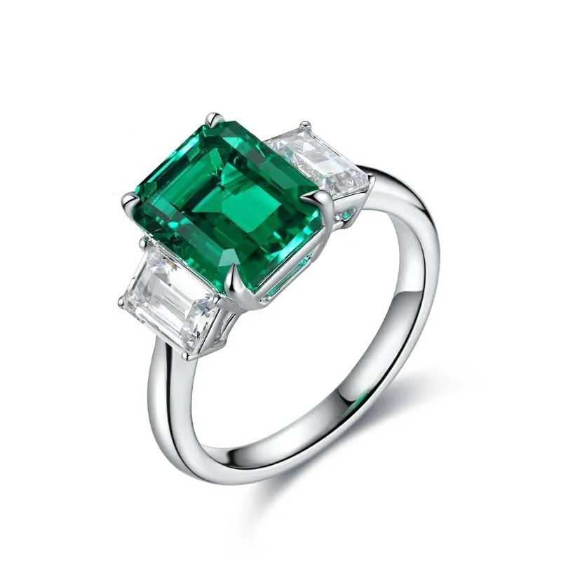 Pirmiana Classic S925 Silver 1.327ct Lab Grown Emerald Engagement ring for Women