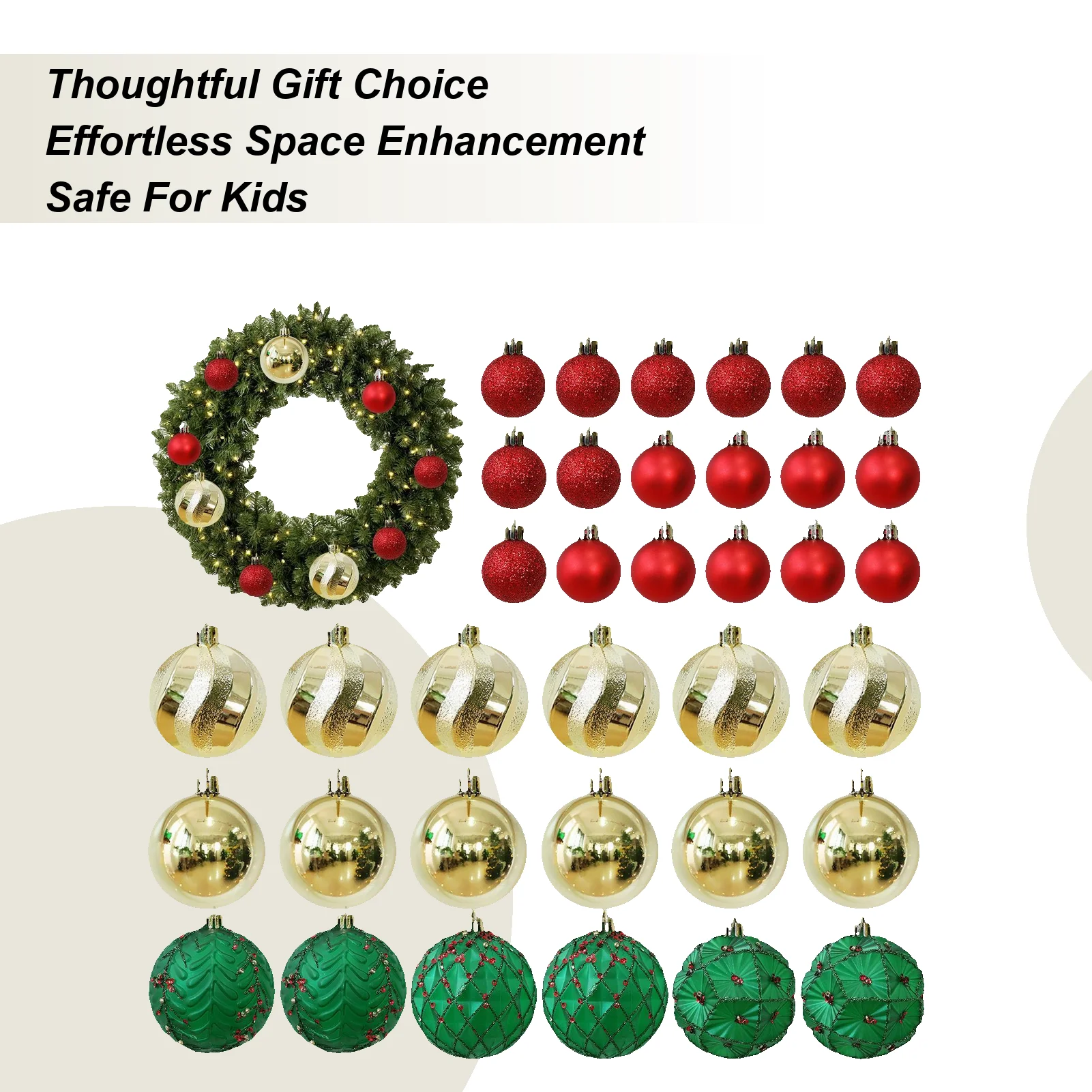 

Christmas Tree Ball Ornaments 36 Pieces Shatterproof Baubles Pendant Baubles Decorations For Christmas Tree For Indoor Outdoor