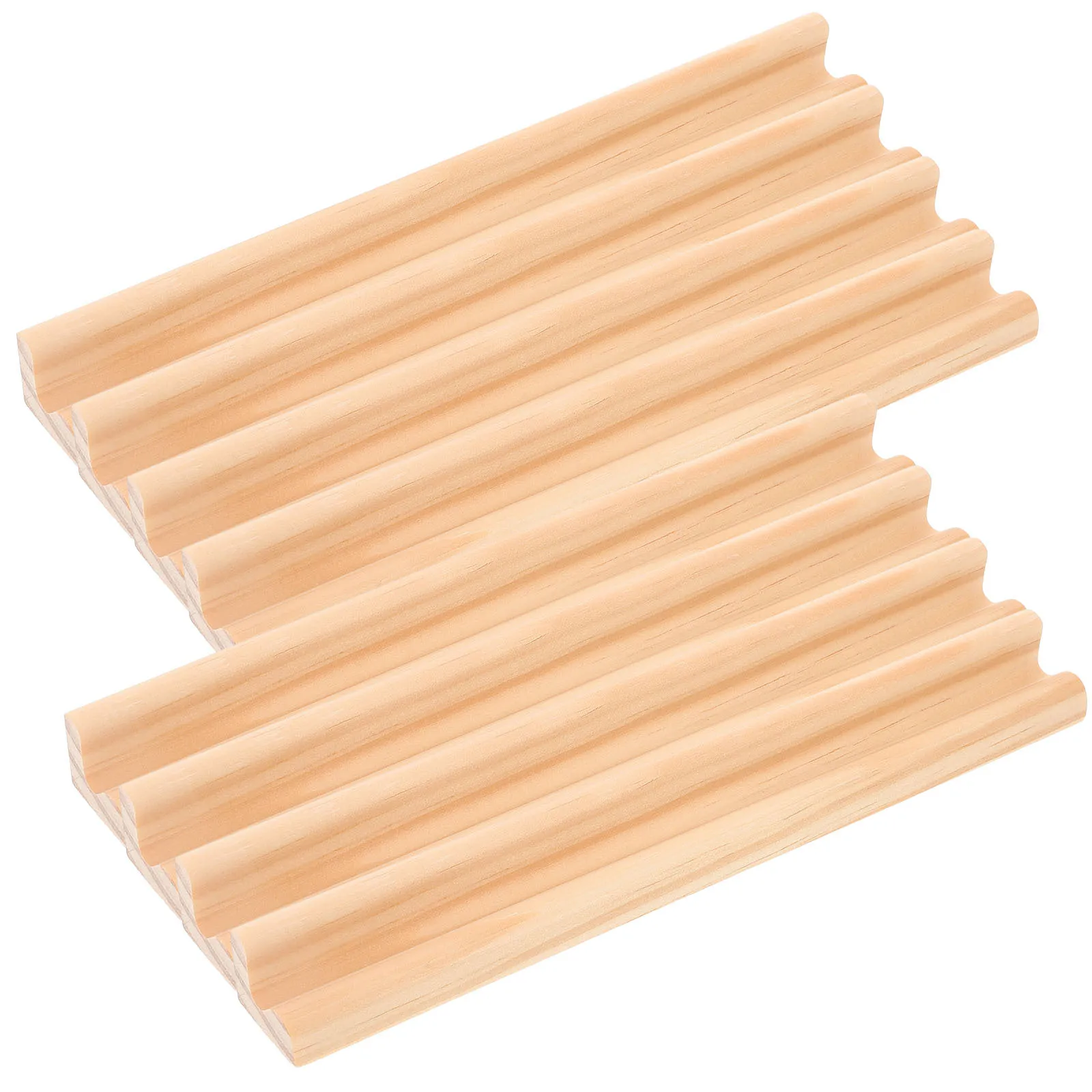 8Pcs Wooden Domino Trays with Alphabet Craft Holder Multi-Use Displaying Base for Cards Tiles Gaming Wooden Stand Desktop