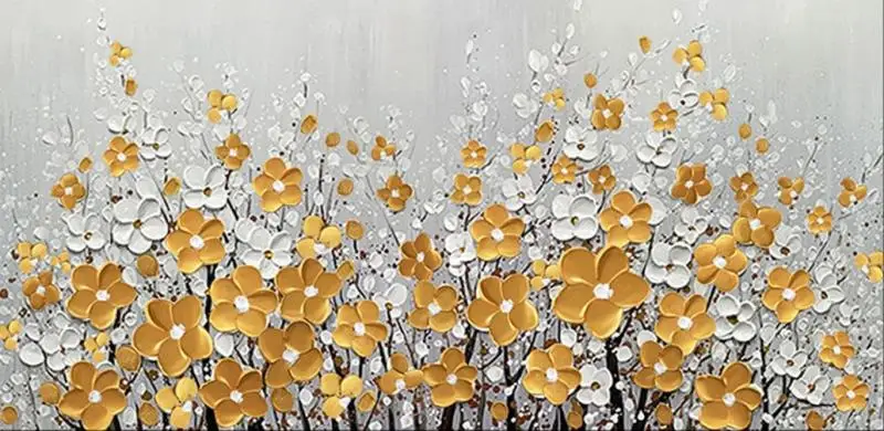 Chenistory-番号によるアクリルの絵,大人のための緑の花の油絵,ギフト