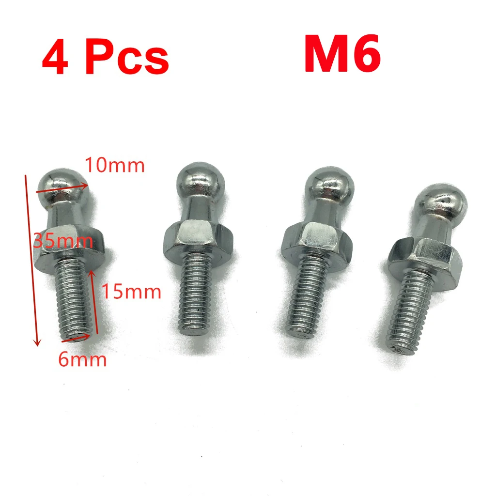 4Pcs M8/M6 Universal 10mm Rear Boot Front Bonnet Gas Strut End Fitting Connector Ball Pin Joint Valve Spring Screw