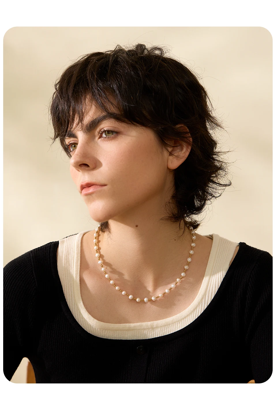 Yhpup Edelstahl Perlen Natürliche Perlen Mischen Handmade Fashion Halskette frauen Luxus Zarte Grundlegende Collier Schmuck Chic Geschenk – Detail 1