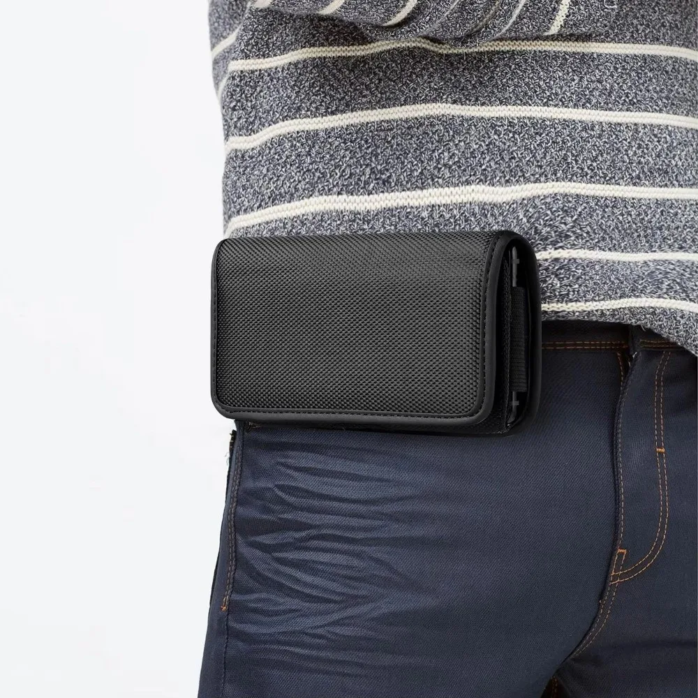 Practical Oxford Cloth Waist Bag With Clip Nylon Material Waist Belt Bag Horizontal Design Leather Case Phone Bag