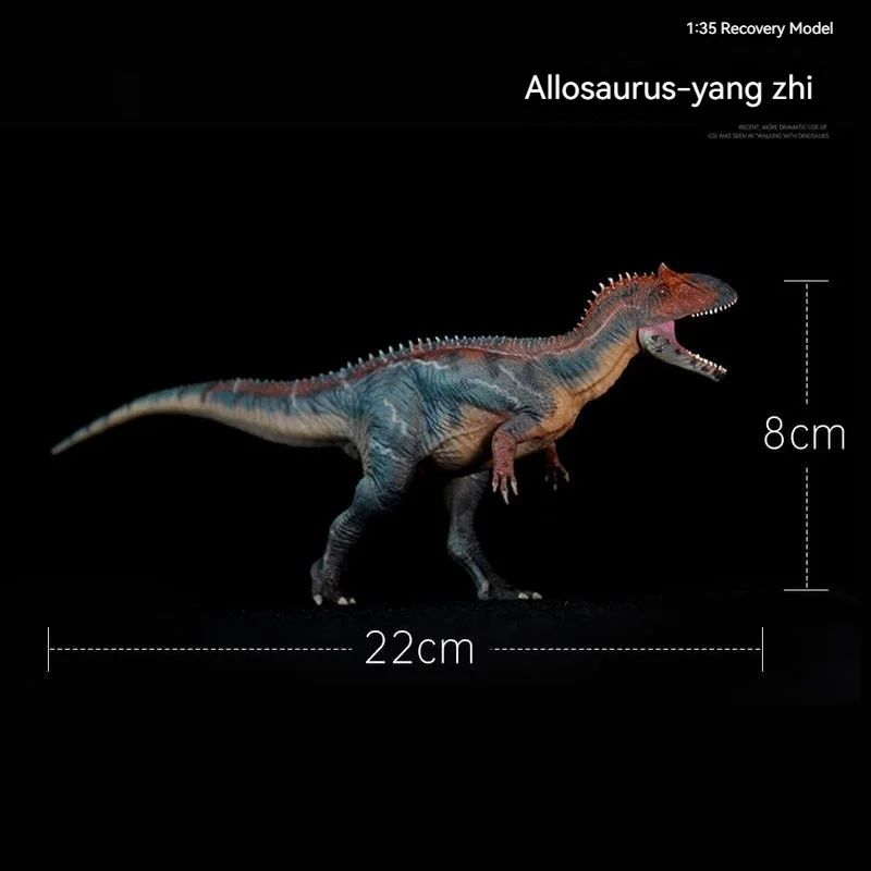 Allosaurus Jurassic Simulated Dinosaur Animal Statue Children'S Collection Cognitive Desktop Model Ornament Toy Gift 1/35