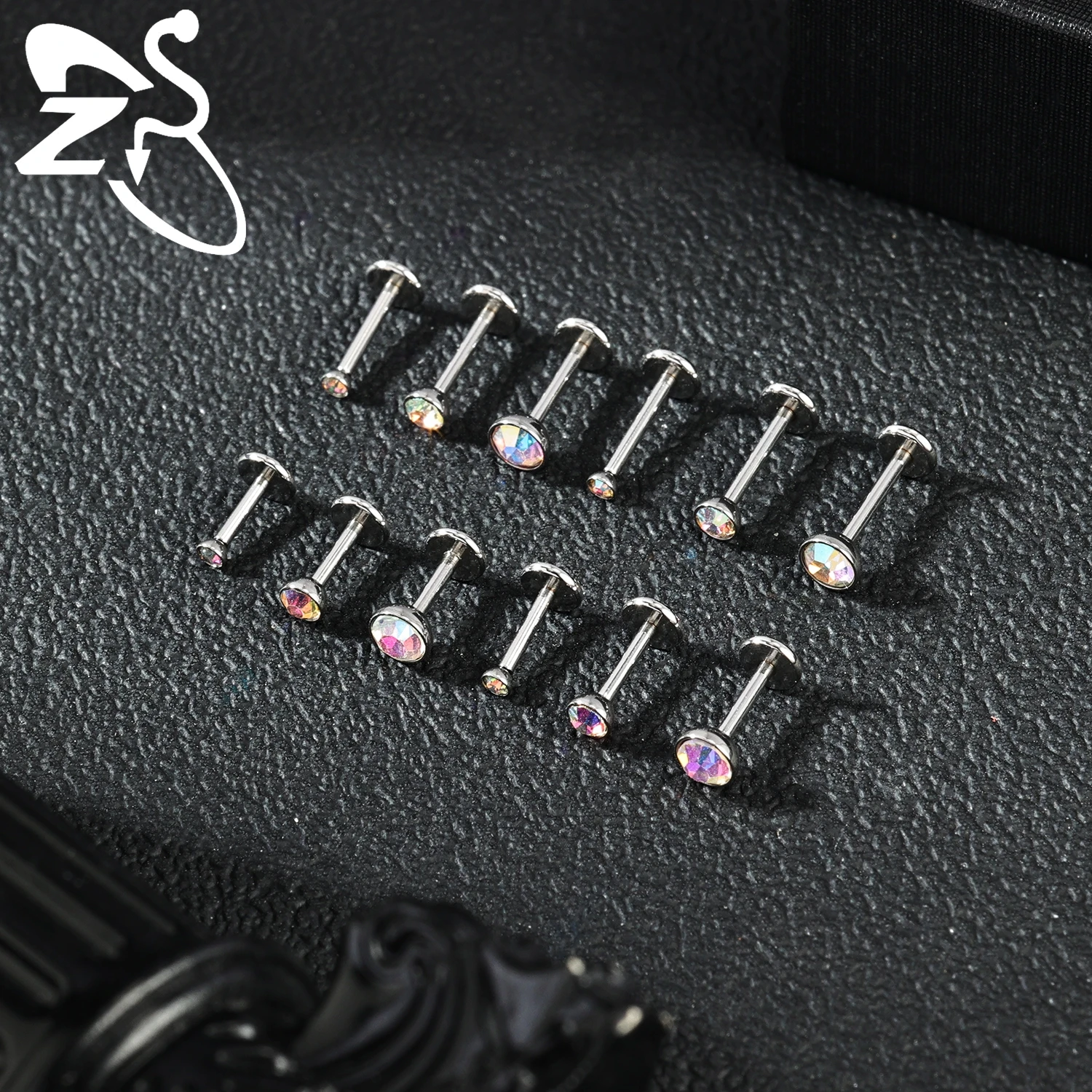 ZS 1 PC Plug-In Style 16/18/20G Stainless Steel Labret Lip Stud Threadless Monroe Piercing Ear Helix Cartilage Piercings Jewelry