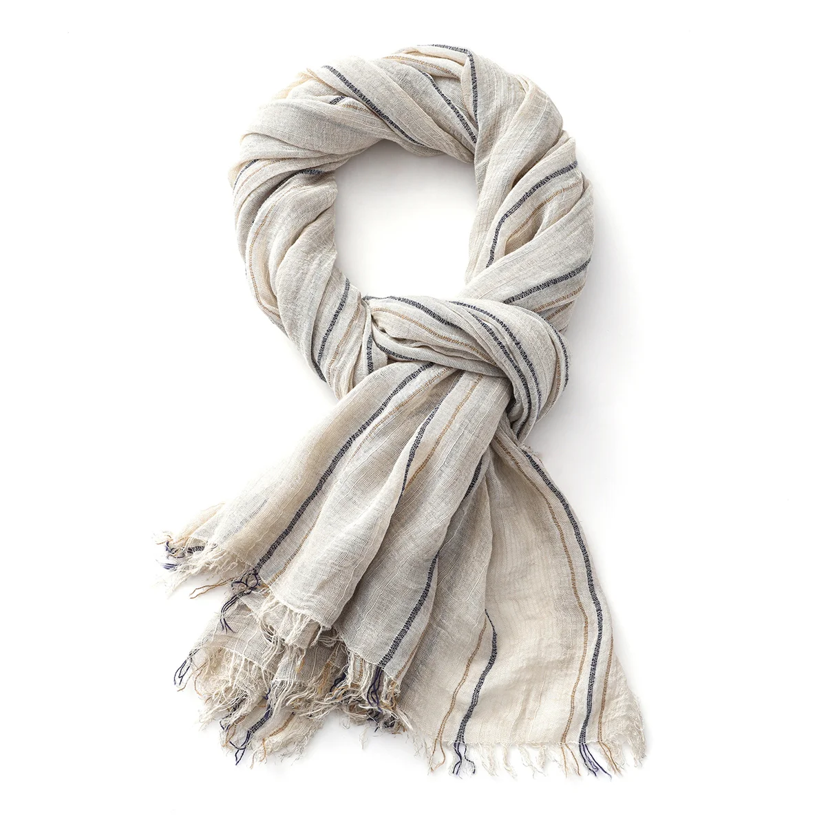 Mode Gestreiften Baumwolle Leinen Schal für Männer Frauen Herbst Winter Lange Weiche Tücher und Wraps Kurze Quaste Bufanda Männliche Zubehör – Detail 9