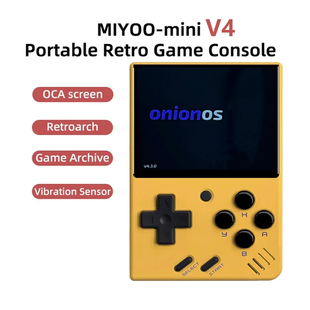 Sistema os Miyoo Mini Onion Pré-instalado Versão de 64gb e 128gb Tela Ips de 28 ” Compatível com Onion os