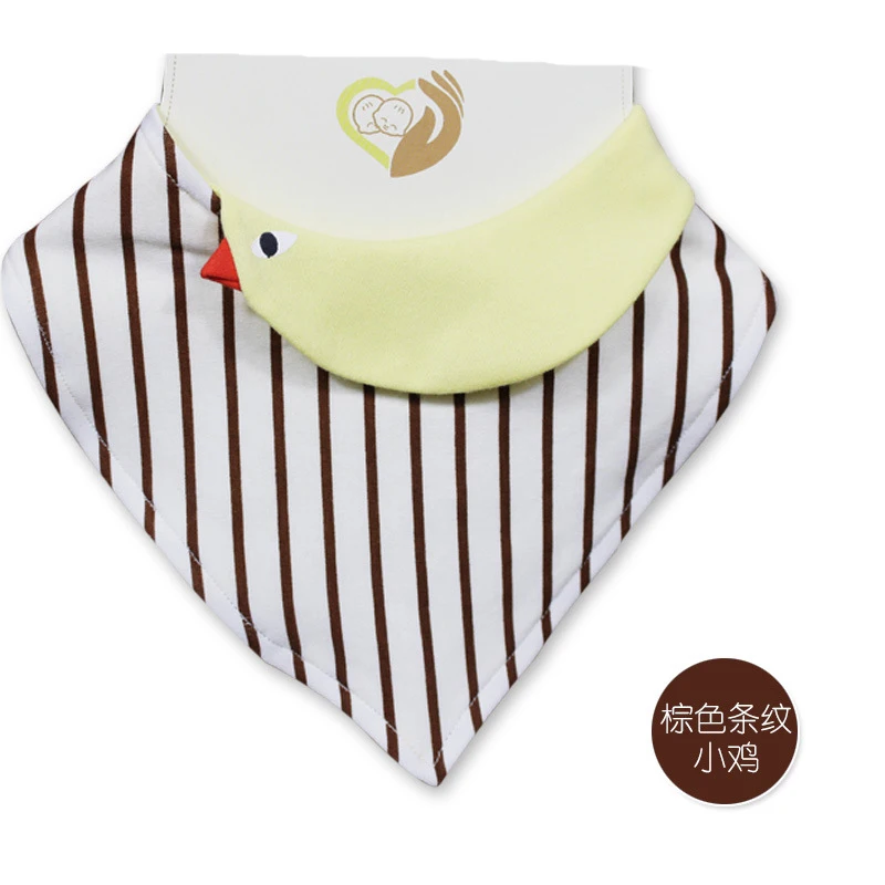 Baby Bibs High Quality Cartoon Character Animal Print Baby Bandana Bibs Double Layers Cotton Towel Infant Scarf