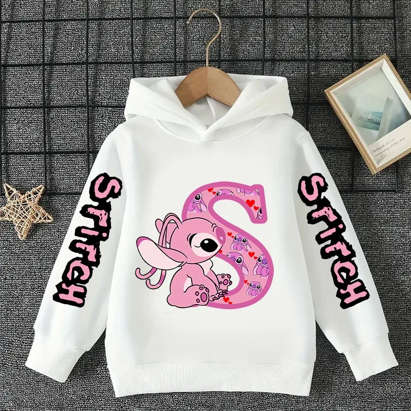 

Cute Lilo &Stitch Angel English Letters ABCD Children Hoodie Kawaii Sweatshirt Hoodies Kid Casual Clothes Girl Boy Causal Tops