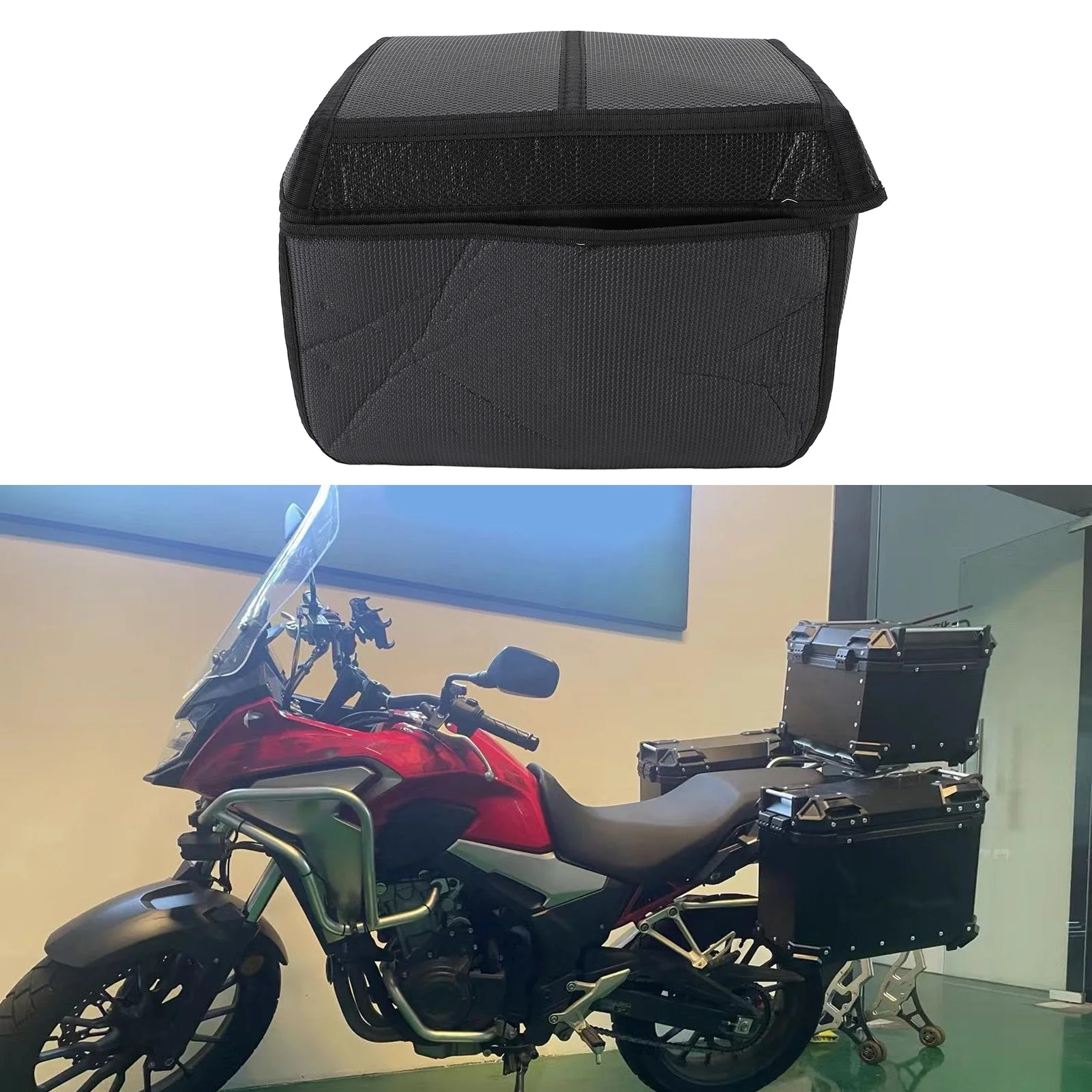 

45L Motorcycle Top Box Liner - PU Leather Inner Protector for Rear Luggage/Tail Case