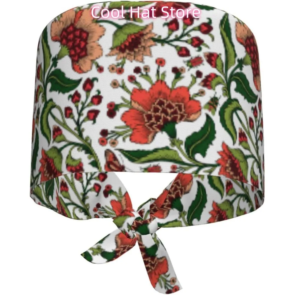 chapeu-esfoliante-respiravel-paisley-fantasy-flowers-para-enfermeiras-e-medicos-bone-de-trabalho-ajustavel-com-tecido-absorvente-de-umidade