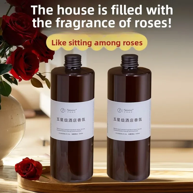500ML Rose Scented Diffuser Refill Oil Long Lasting Fragrance for Indoor Home Bedroom Hotel Room Air Freshener