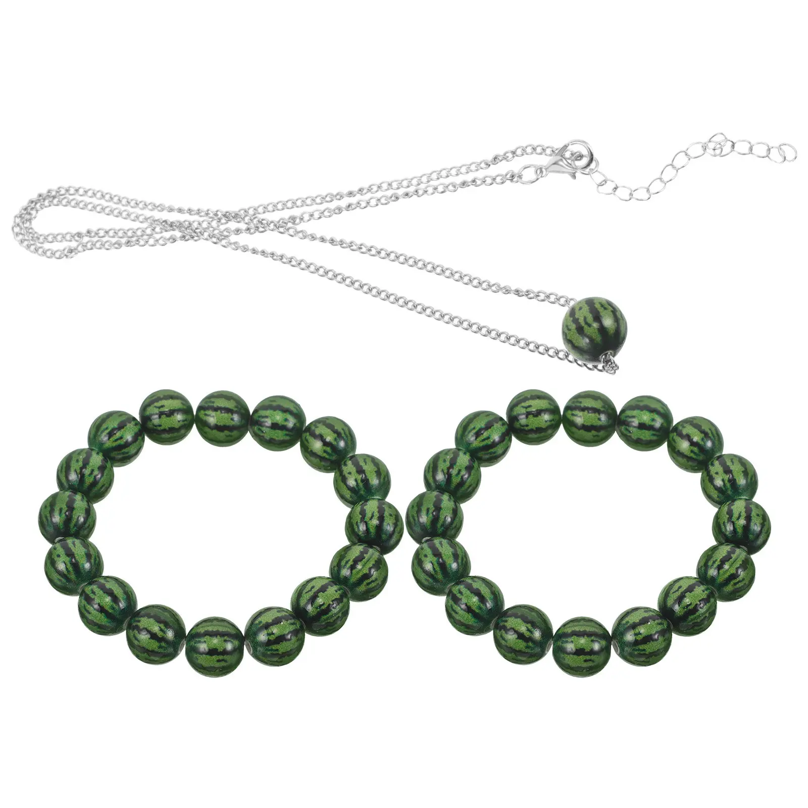 3Pcs Watermelon Bracelet Handmade Vintage Tropical Summer Adjustable Friendship Wristband for Men Women Casual Wear