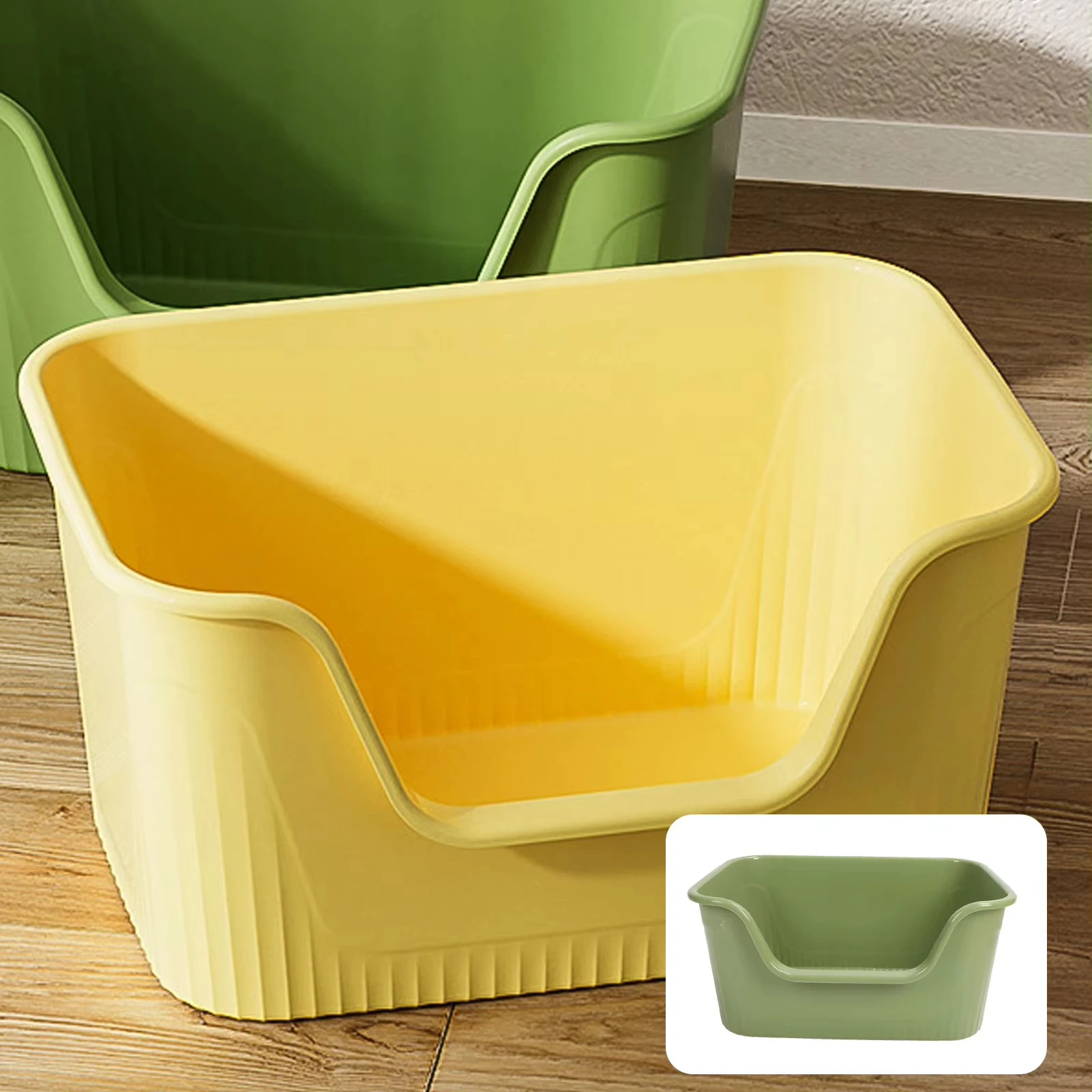 

Large Cat Litter Box High Sides Anti Splashing Easy to Clean Portable Open Cat Litter Box for Large Cats Furniture