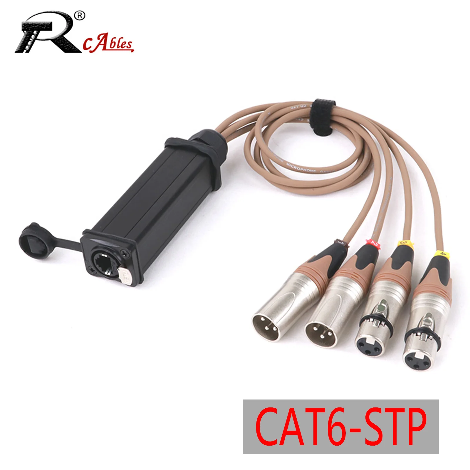 

1PC 4 Channel 3 Pin Audio Network CAT6 Cable for Stage Sound Lighting and Recording Studio XLR(2F&2M) To RJ45 Ethercon DMX512