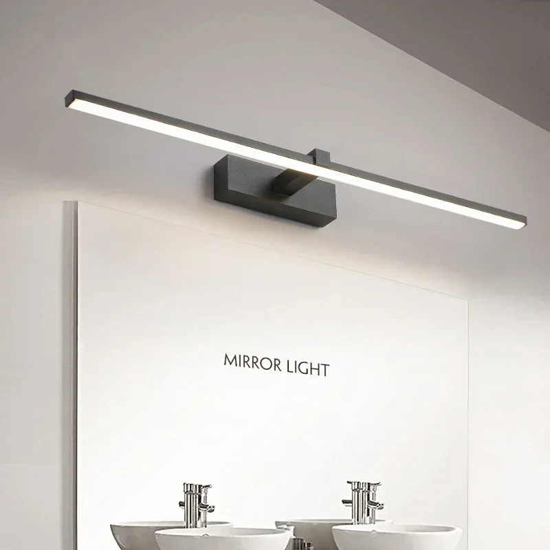 Imagem -03 - Modern Led Wall Light Bathroom Hardwares Wall Lamp Three Colors Lights Aluminum Led Bathroom Bath Mirror Line Lamp Make up Light