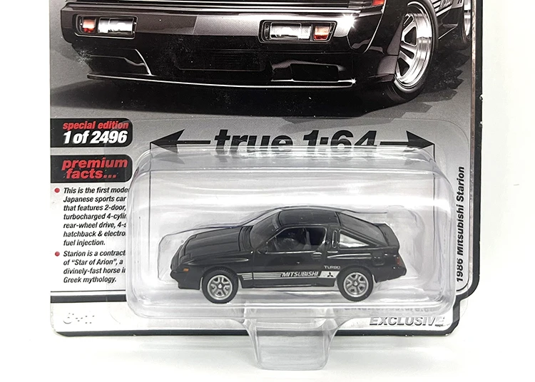 Auto World 1/64 AW 1986 Starion Modern Muscle black Die-cast alloy car model toy collection Children gift