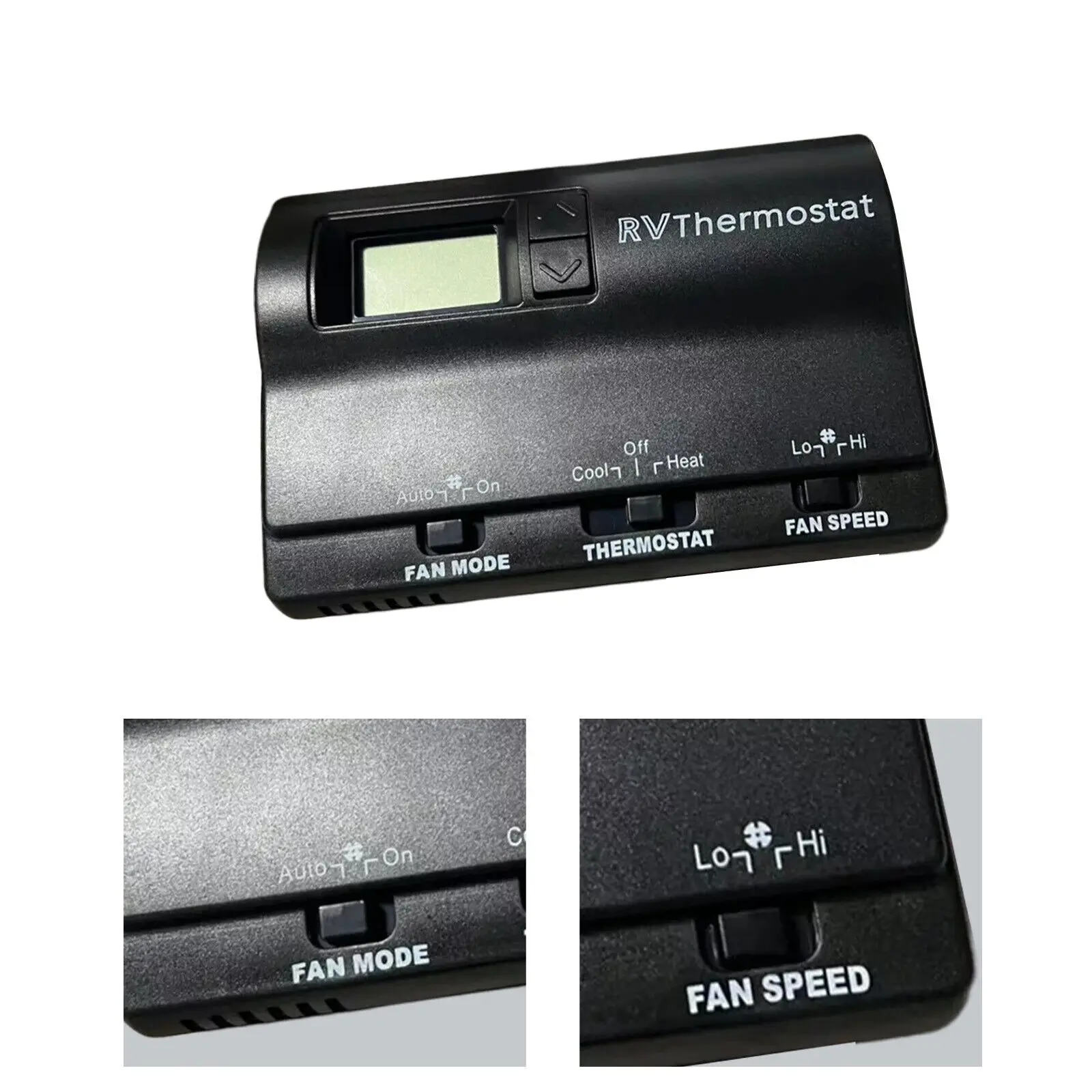 1 قطعة استبدال الحرارة السوداء/الباردة ترموستات رقمي لمنزل متنقل RV كولمان 83303362 83303862   اضغط على زر قطع غيار السيارات