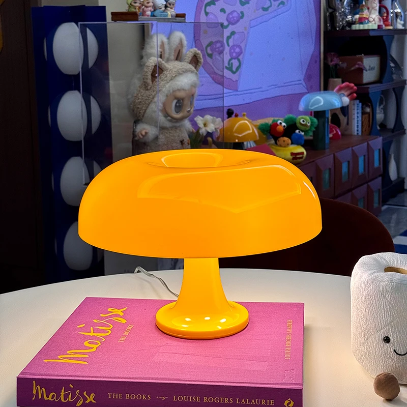 

Yellow Mushroom Lamp for Room Aesthetic Modern Lighting for Bedroom Cool Retro Living Room Decor