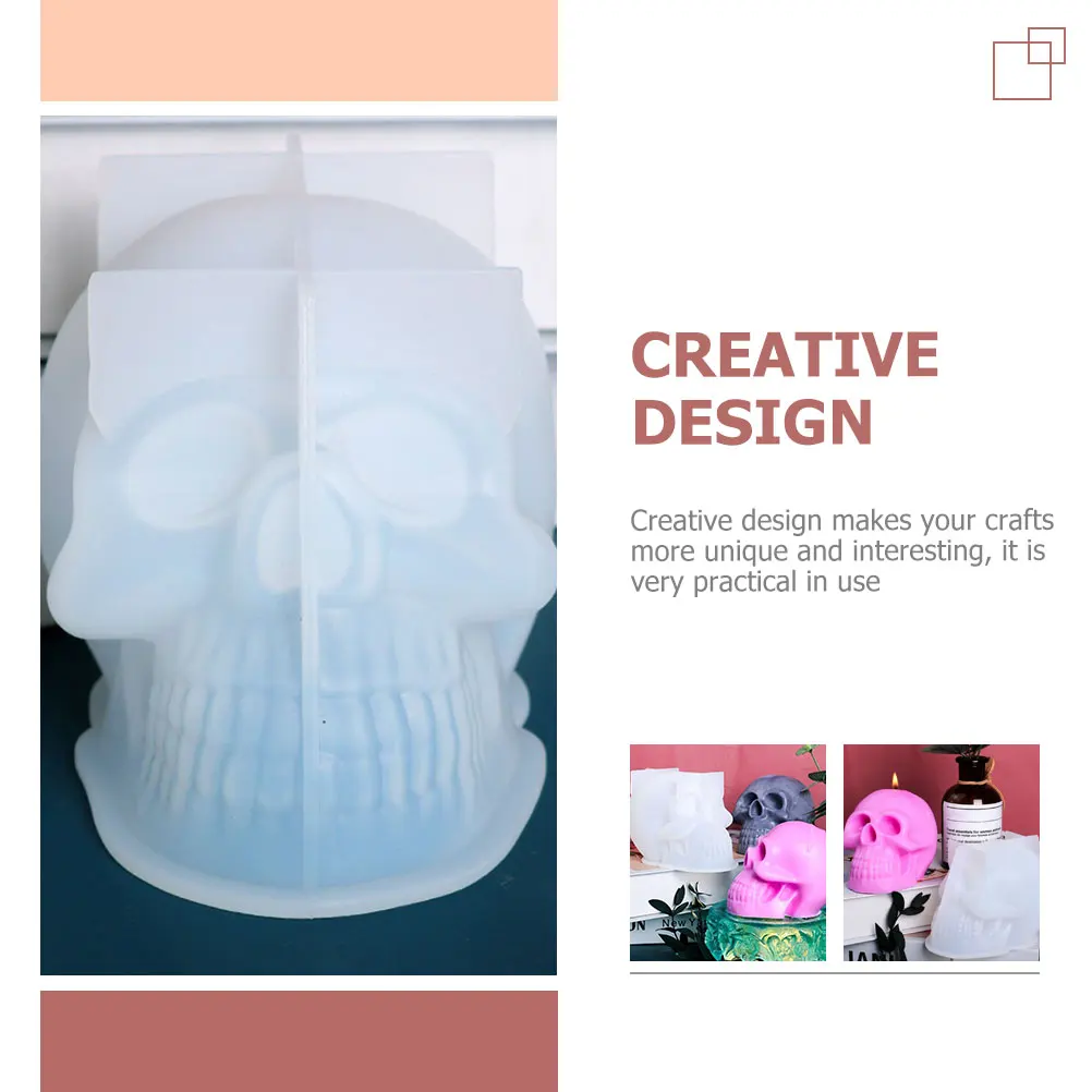 

Halloween Skull Silicone Mold DIY Creative Mold for Scented Making Handmade Soap DIY Molds Desktop Ornament