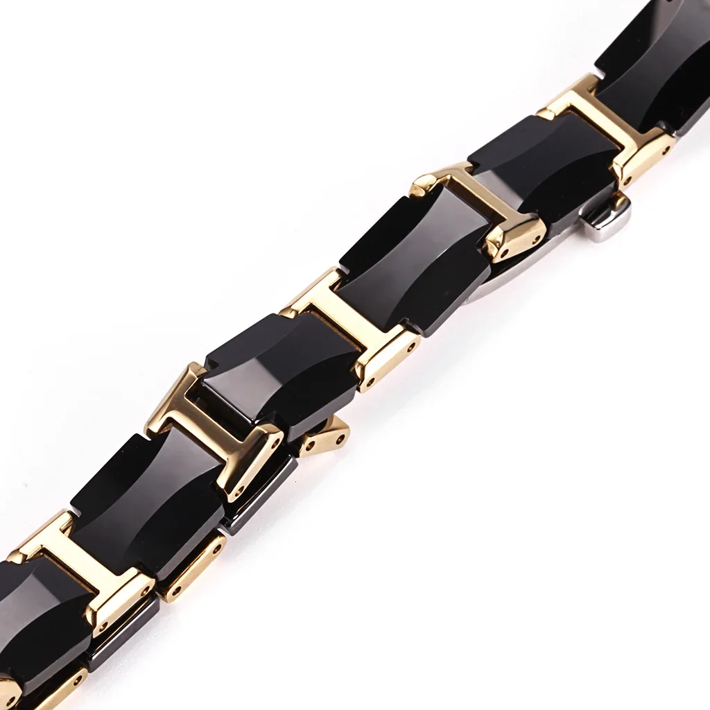 ARADOO Ceramic Titanium Steel Bracelet Hematite Magnetic Therapy Strap Buckle Bracelets