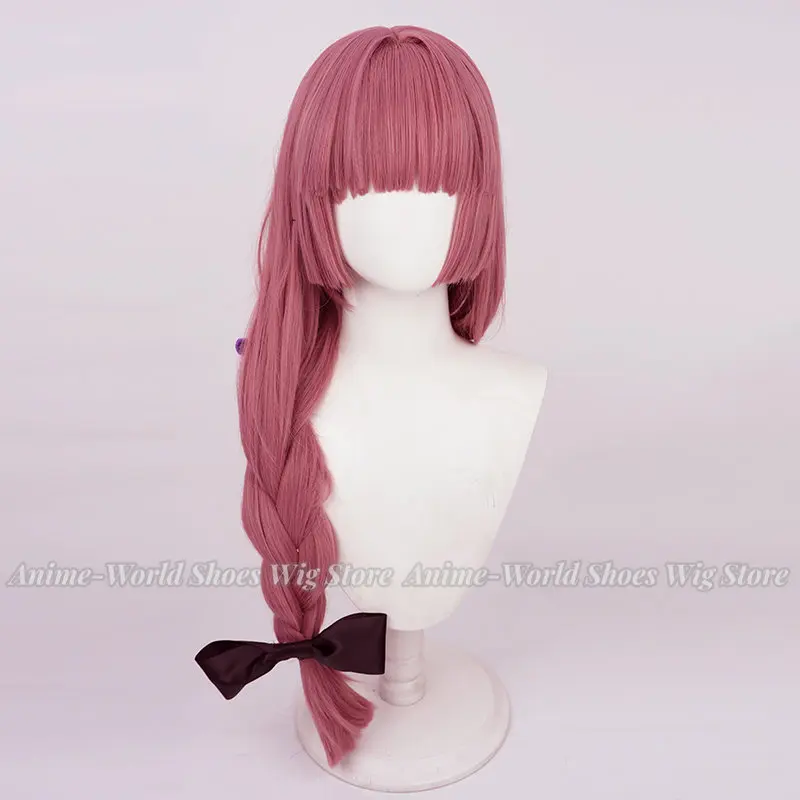 Hoge kwaliteit Hiroi Kikuri Cosplay Pruik Anime Bocchi The Rock! 65 cm lange vlecht roze roze hittebestendige dames rockpruiken + pruikkap