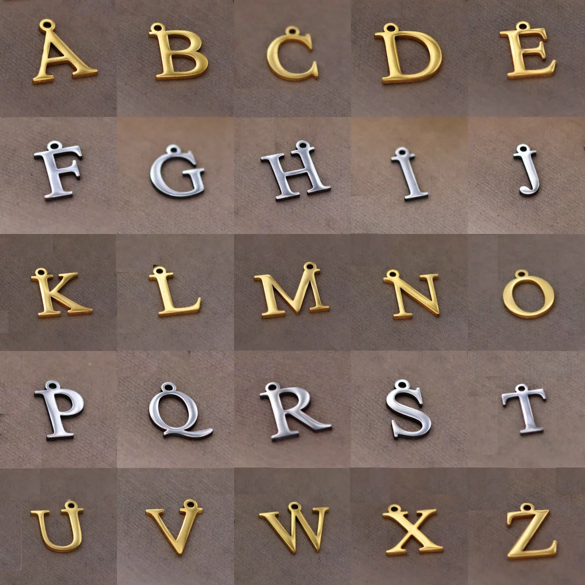 

3pcs Fit DIY Bracelets Mini 26 English Alphabet Initial Letter Charm Stainless Steel Pendant Earrings Jewelry Making Accessories