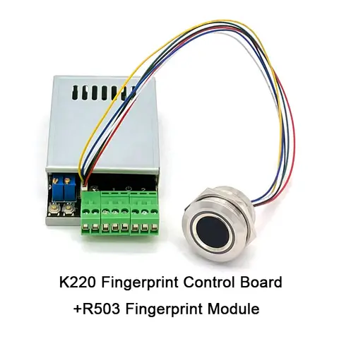 Two Relay Fingerprint Control Board K220 DC10-24V Administrator/User Fingerprint Module R503 With 0.5s-60s-Normally Open Relay