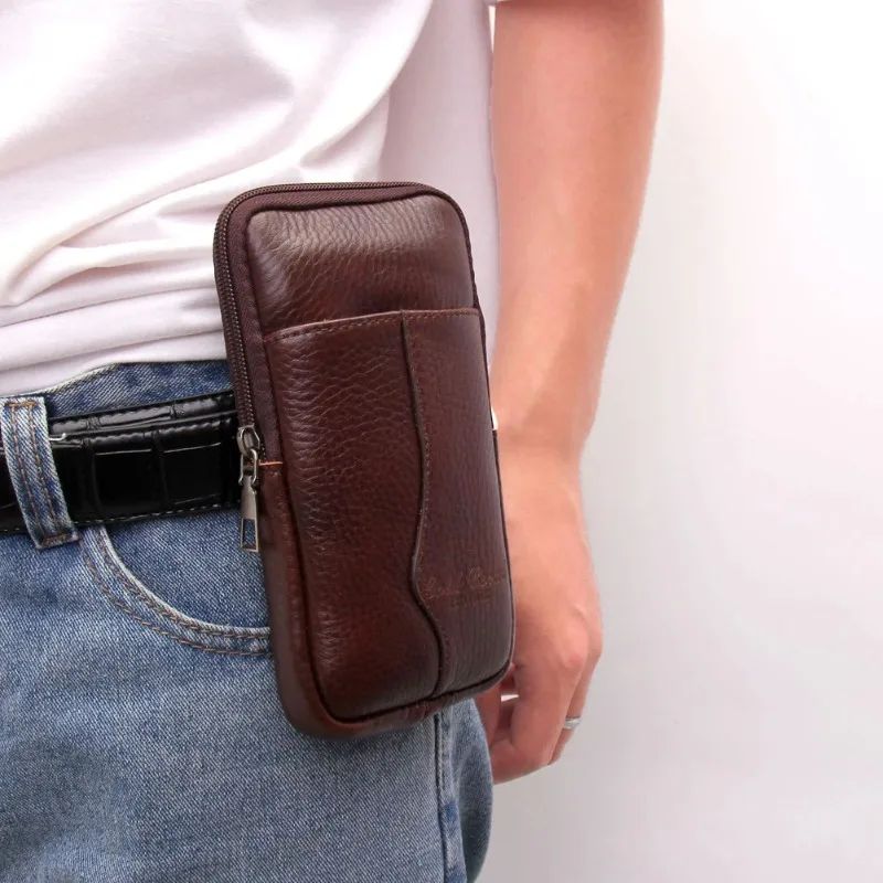 New Men's Casual Waist Bag with Belt Vertical Outdoor Pure Color Small Waist Packs Wallet Fashion Mobile Phone Mini Fanny Packs