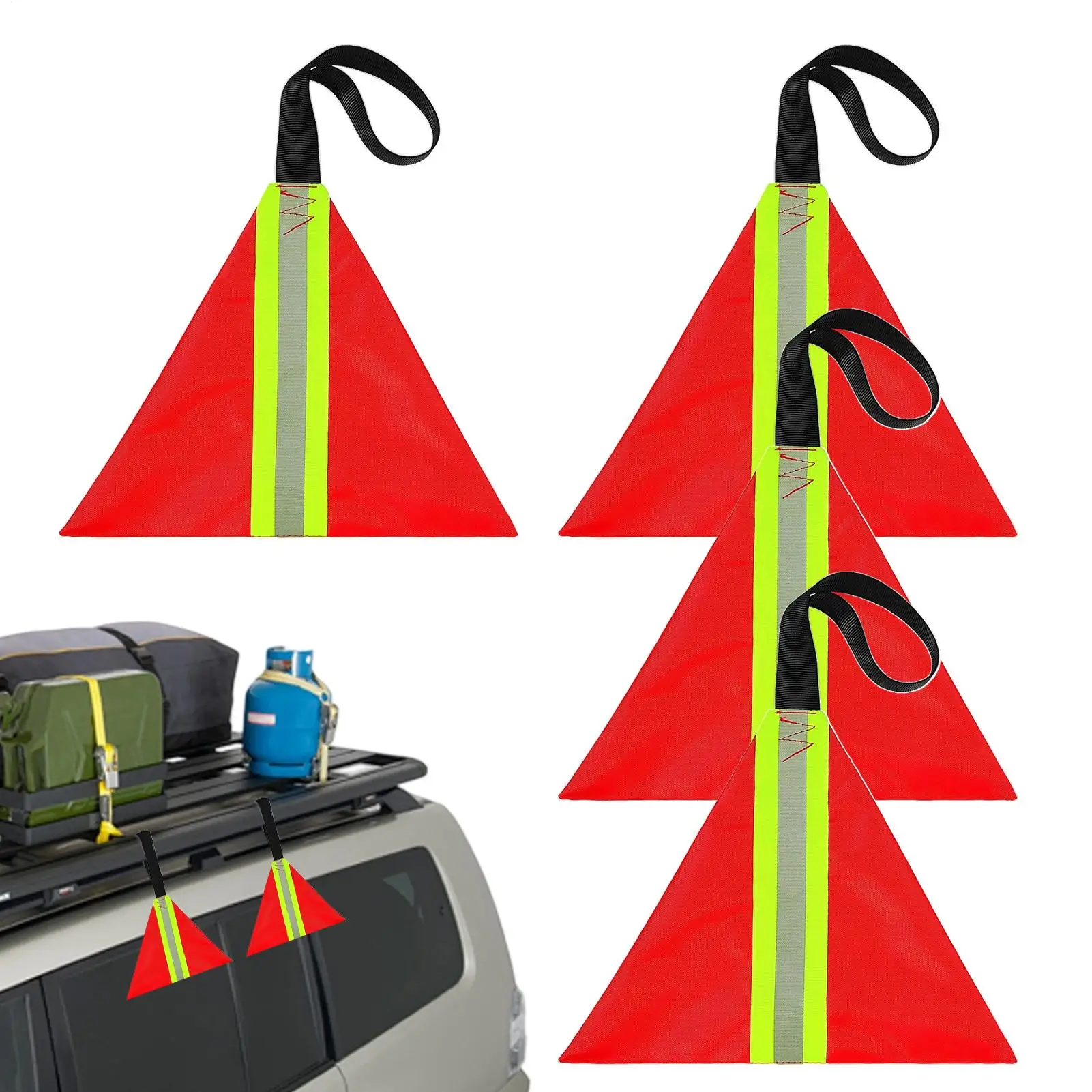 4 Pieces Safety Boat Reflective Red Warning Flag Kayak Safety Flag warning accessory for Towing Truck Canoes Bike Boat Trailer