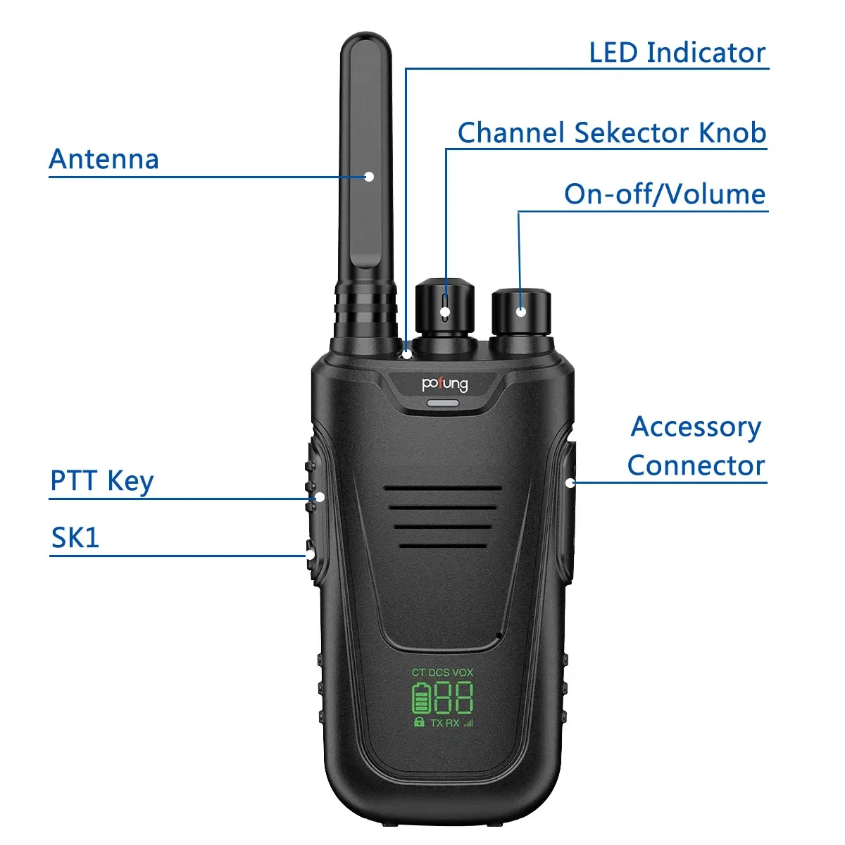 2PCS Baofeng BF-T11 Pofung Two Way Walkie Talkie 462-467MHz Mini Small Send a USB Charging Cable and USB Programming Cable