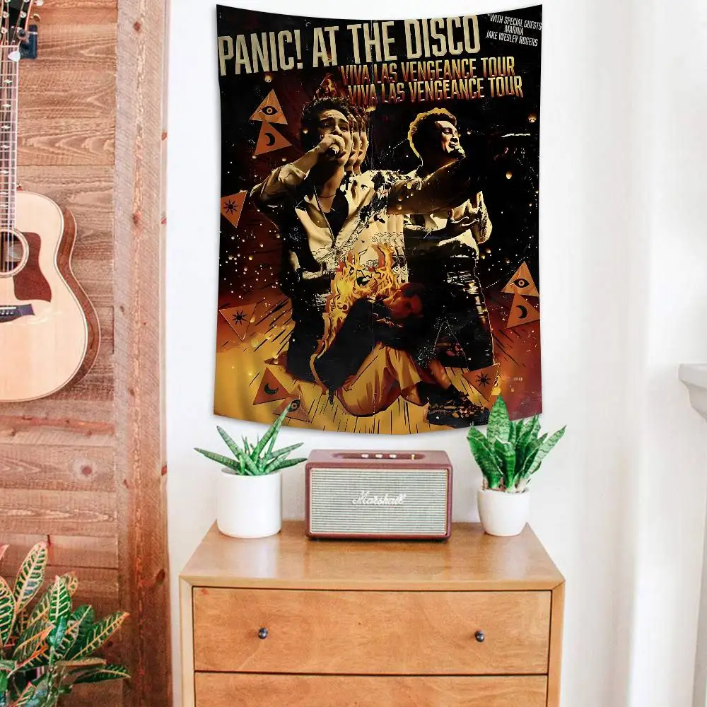 Band Pop P-Panic At The D-Disco Colorful Tapestry Wall Hanging Bohemian Wall Tapestries Mandala Wall Art Decor