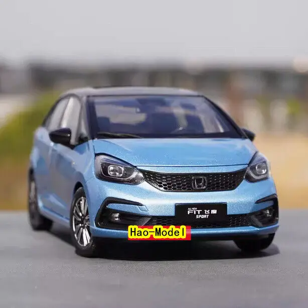 1:18สำหรับ GAC Honda Fit รุ่น2020รถ Diecast โลหะของเล่นเด็กเด็กชาย kado ulang tahun งานอดิเรกของสะสมเครื่องประดับสีฟ้า/ขาว