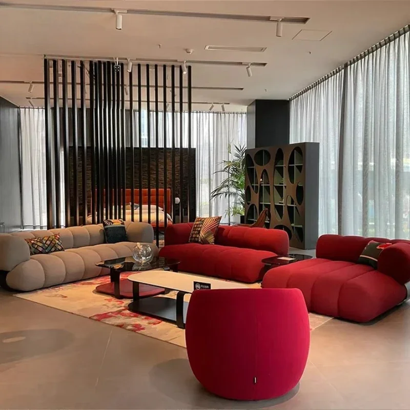 Modern Modular Sofa Set Home Luxury Lobby Fabric Velvet Orange Sofa Sofa Modern