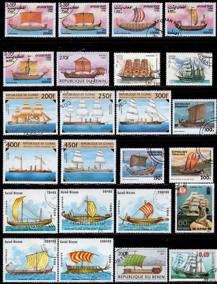 50Pcs/Lot Boat Sailboat Stamp Topic All Different From Many Countries NO Repeat Postage Stamps with Post Mark for Collecting