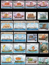 50Pcs/Lot Boat Sailboat Stamp Topic All Different From Many Countries NO Repeat Postage Stamps with Post Mark for Collecting