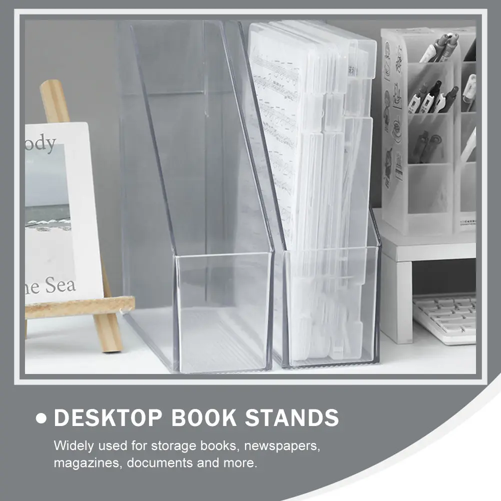 

1 Set Transparent File Storage Racks Acrylic Book Stands Office Desktop Organizers Document Holders Storage Boxes for Books