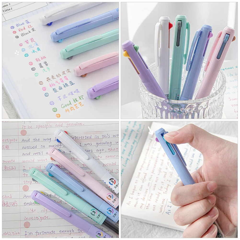

5pcs Multi-Function Multicolor Ballpoint Pens Press Type For Students Teenager Supplies Portable Writing Pens