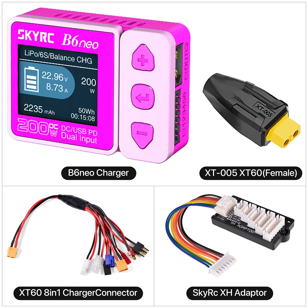 SKYRC B6neo/B6neo + LiPo Batterij Smart Balans Lader DC 200 W PD 80 W Ingang voor RC Model auto Schip Boot Vliegtuig