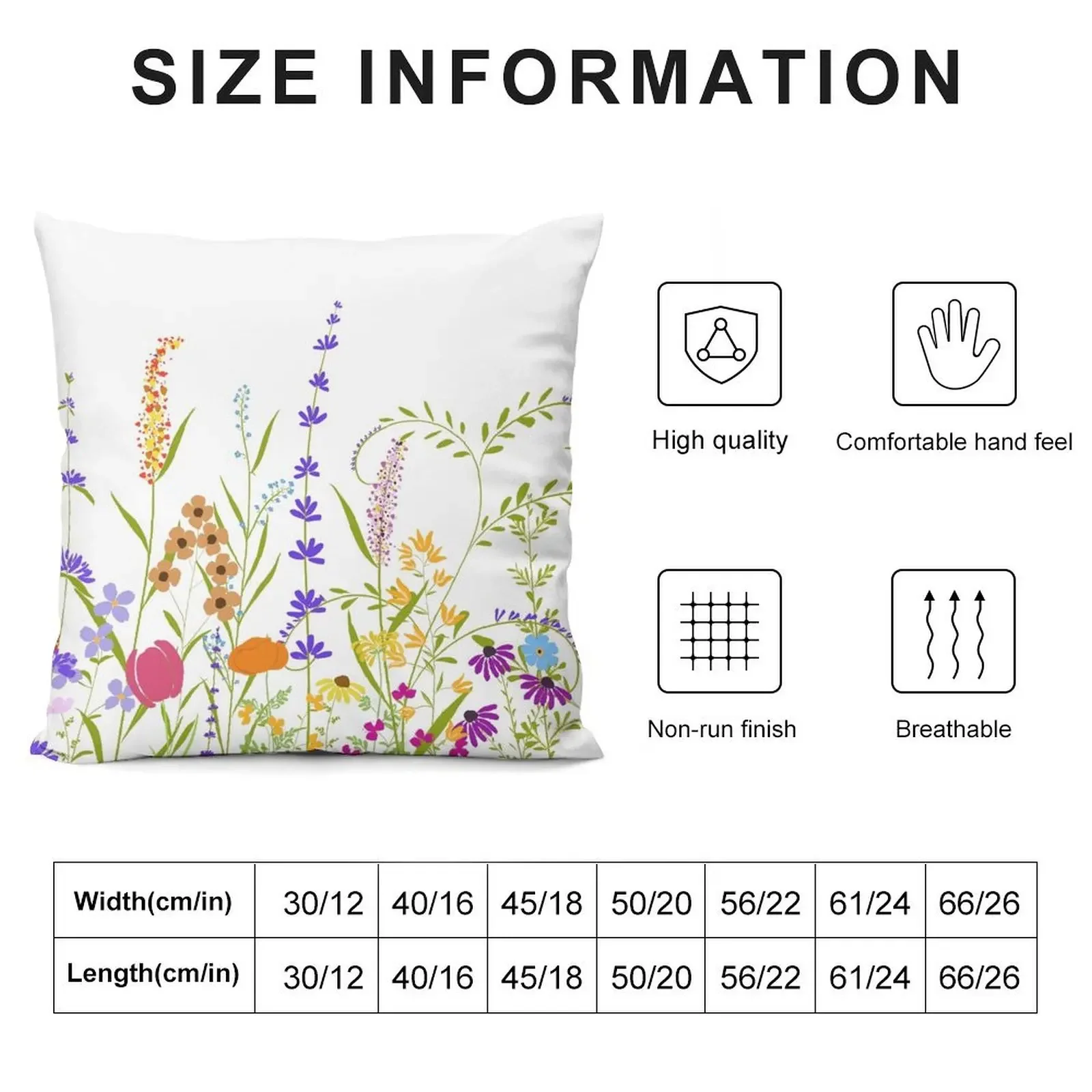 colourful wildflowers 2022 Throw Pillow Sofa Cushion Cover pillowcases for sofa cushions Luxury Sofa Cushions pillow